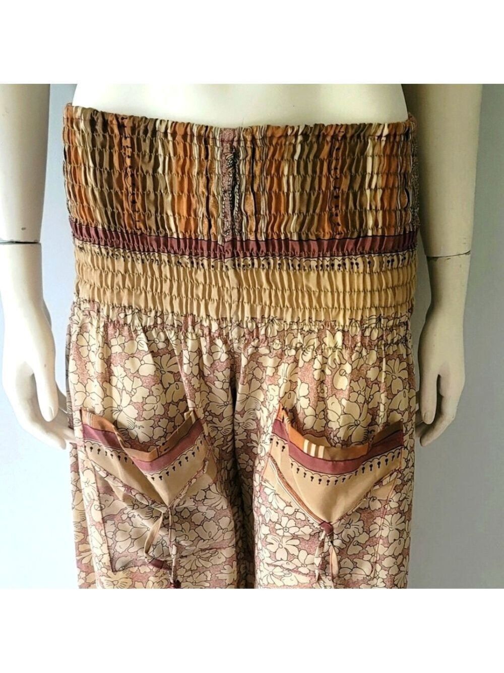 Genie Floral Silk Pants One Size